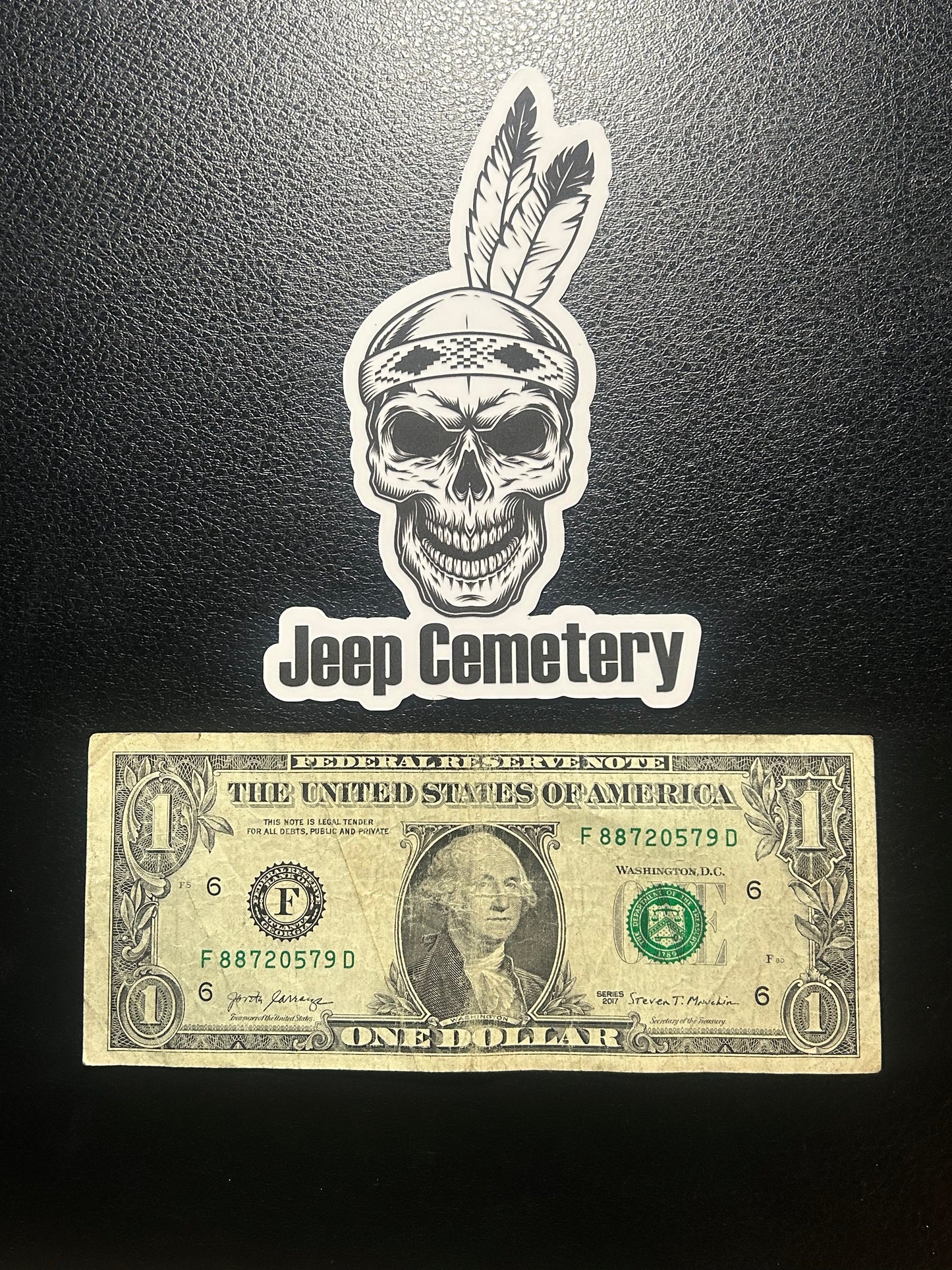 Jeepcemetery 2 Feather Skull Large Vinyl Decal